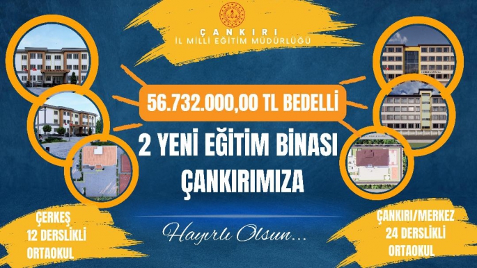 ÇERKEŞ'E 12 DERSLİKLİ YENİ ORTAOKUL