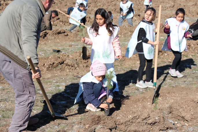 ÇERKEŞ'TE 10 BİN FİDAN TOPRAKLA BULUŞTU 