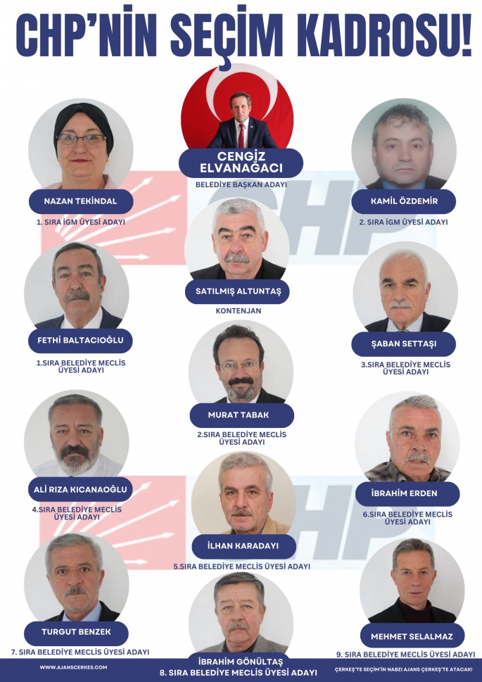 CHP ÇERKEŞ'TE SEÇİME HAZIR! LİSTESİ BELLİ OLDU!