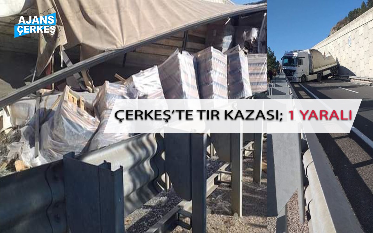 TIR Sürücüsü Bariyerlere Çarparak Durabildi