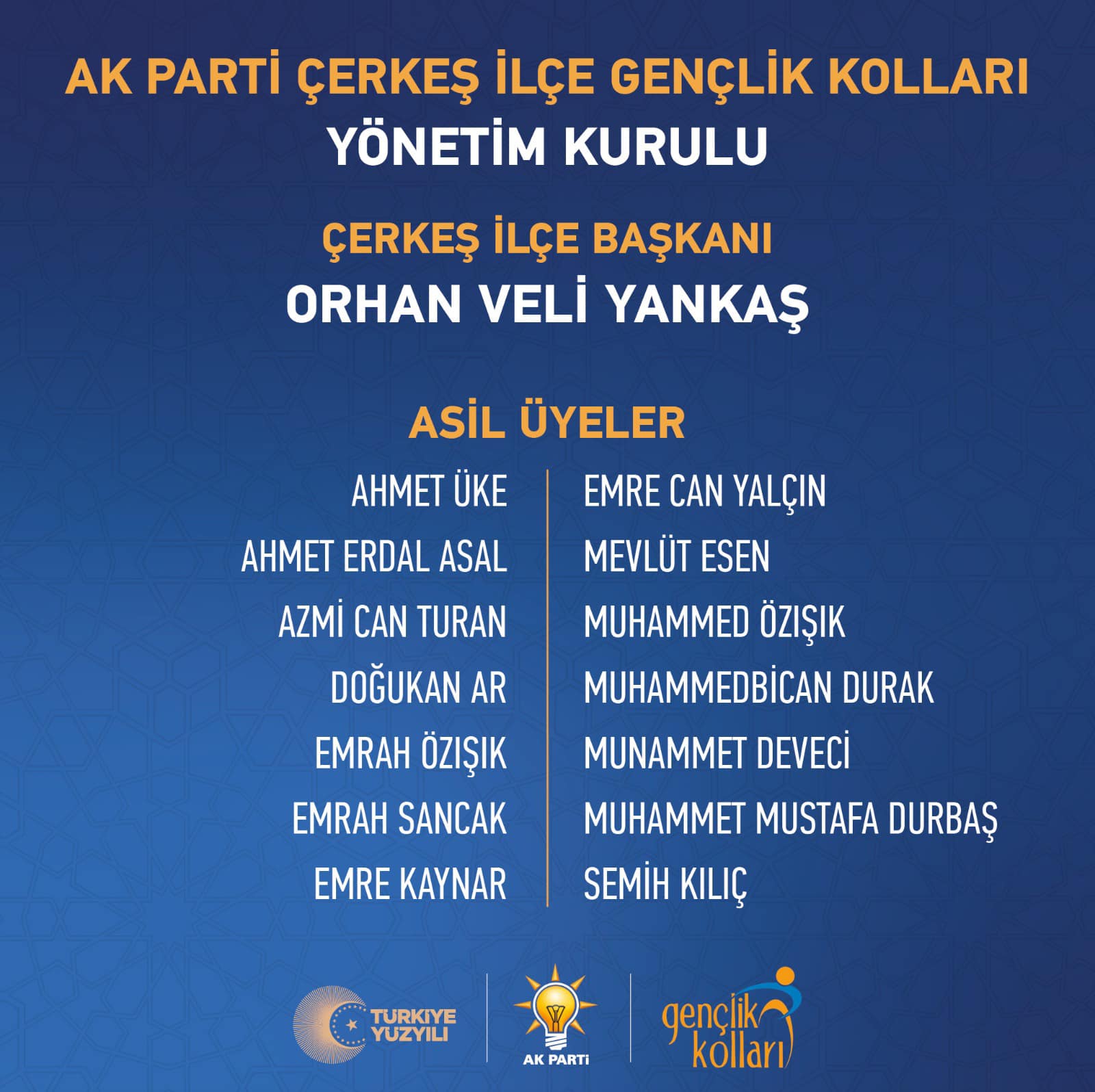 Başkan Yankaş Yönetim Kurulunu Açıkladı